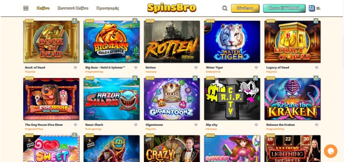 SpinsBro Casino Games
